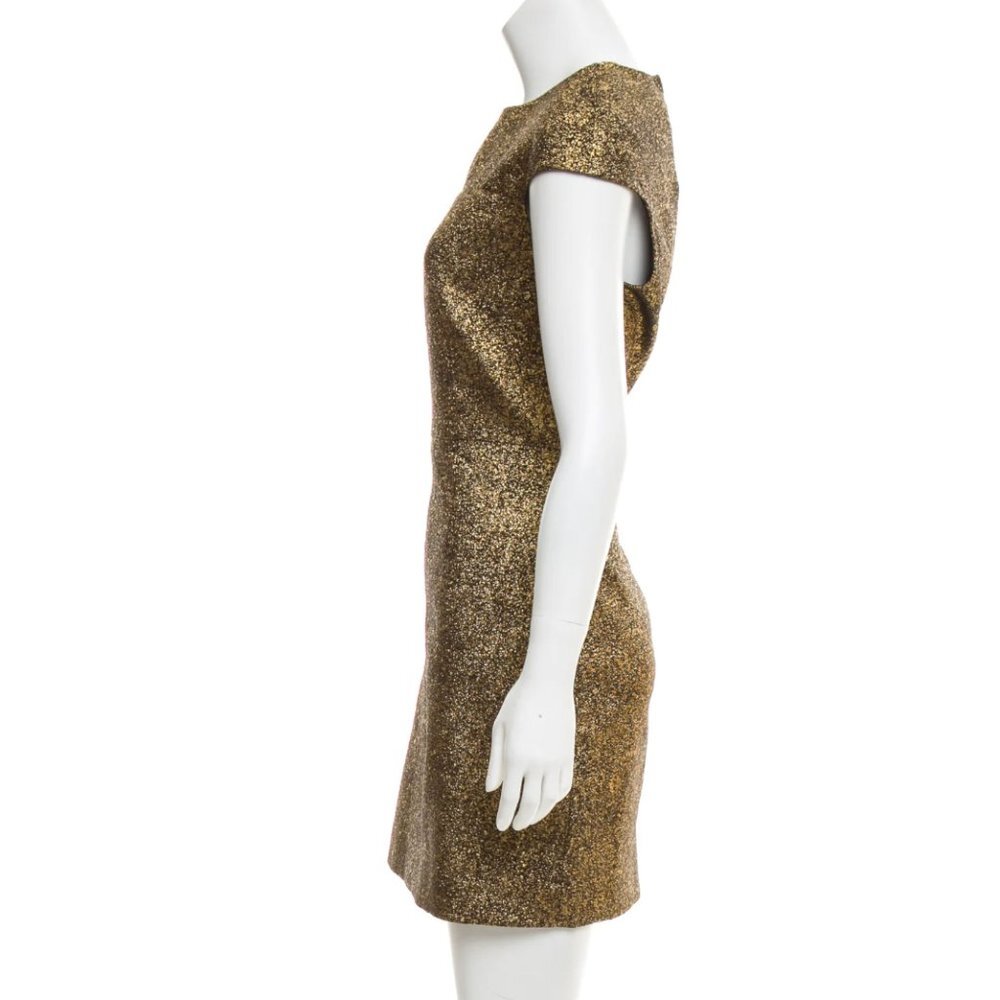 DIANE VON FURSTENBERG Dress size 0 Metallic Gold HADLIE 2  Cap Sleeve RT $248 - Picture 4 of 8
